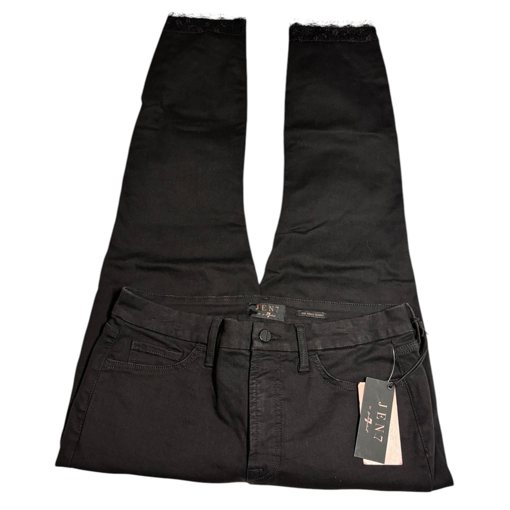 7 For All Mankind Jen7 Black Lace High Waist Ankle Skinny | Sz 12